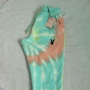 Playboyxmissguided pastel tie dye joggers